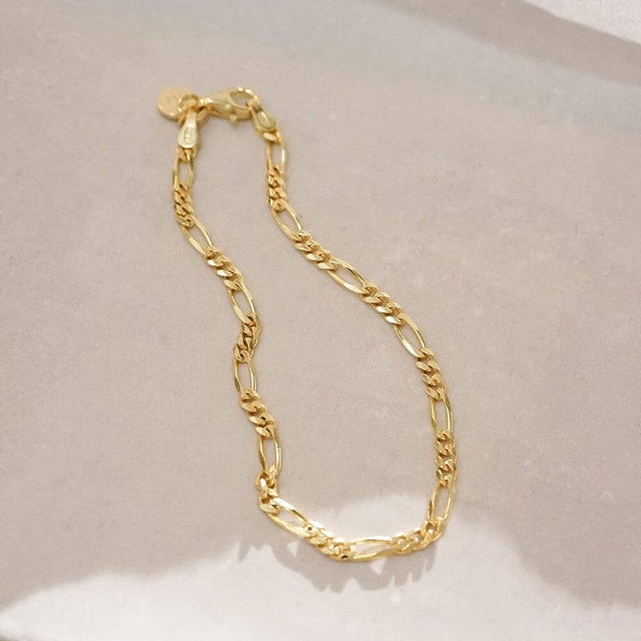 Daisy London 18ct Gold Plate Fine Figaro Chain Bracelet image 2
