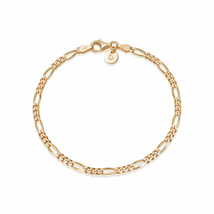 Daisy London 18ct Gold Plate Fine Figaro Chain Bracelet image