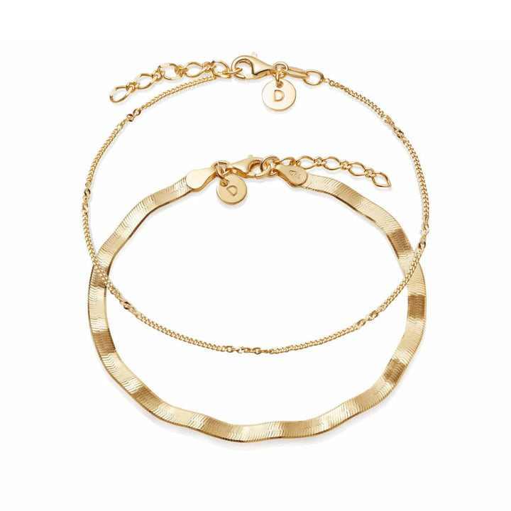 Daisy London 18ct Gold Plate Forever Wavy Bracelet Set - MococoDaisy LondonGSET66_GPBracelets