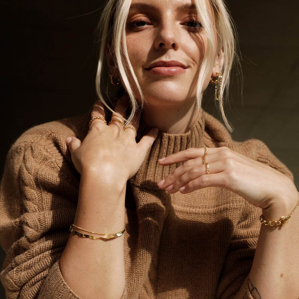 Daisy London 18ct Gold Plate Forever Wavy Bracelet Set - MococoDaisy LondonGSET66_GPBracelets