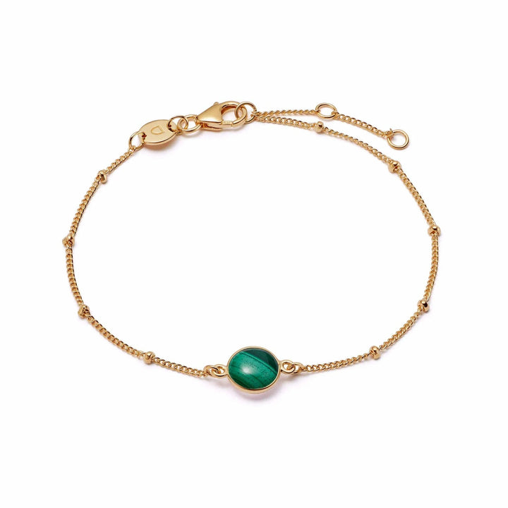 Daisy London 18ct Gold Plate Green Malachite Healing Stone Bracelet - MococoDaisy LondonHBR1009_GPBracelets