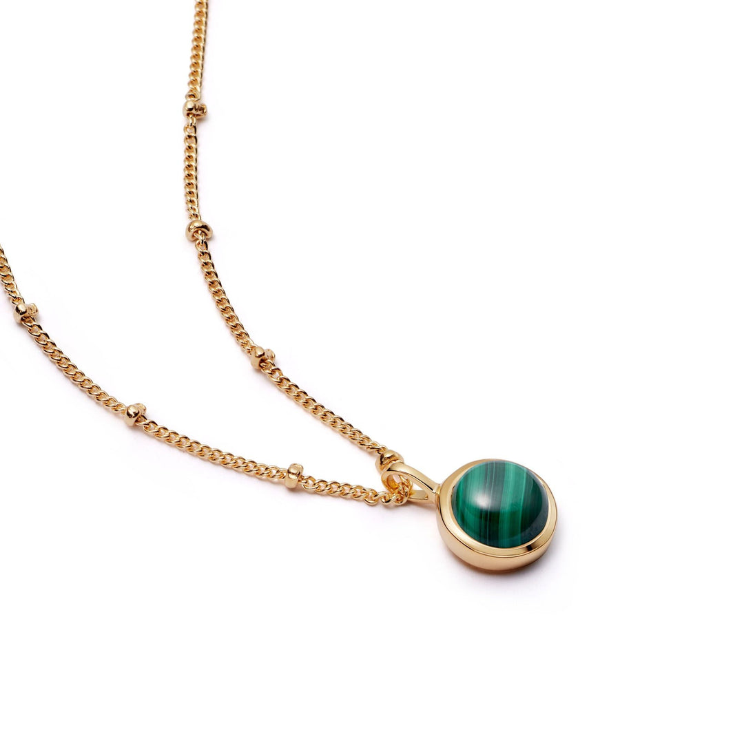 Daisy London 18ct Gold Plate Green Malachite Healing Stone Necklace - MococoDaisy LondonHN2009_GPNecklaces