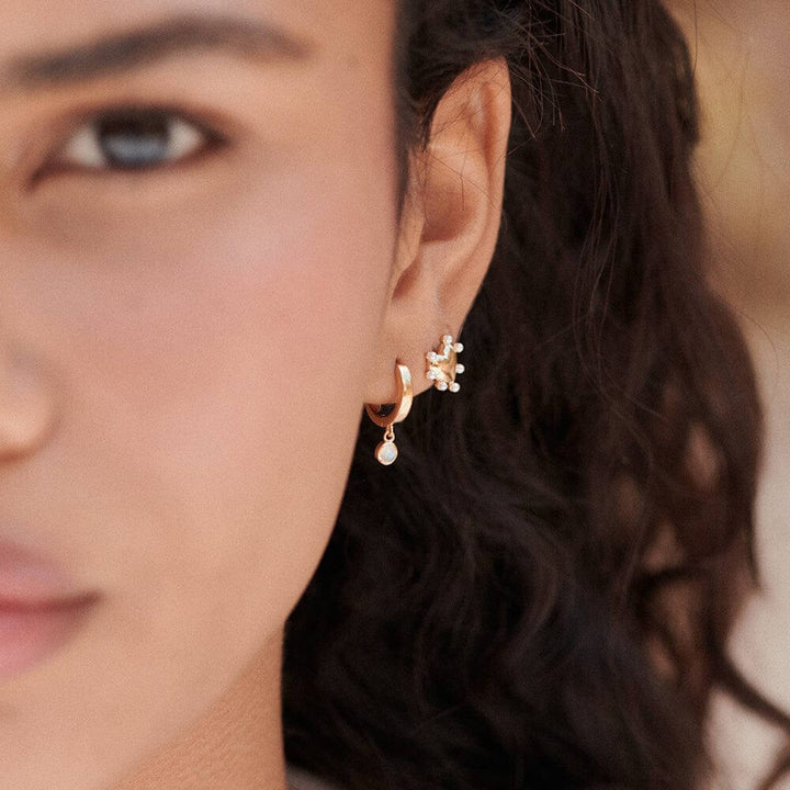 Daisy London 18ct Gold Plate Heart Pearl Stud Earrings - MococoDaisy LondonHTE02_GPEarrings