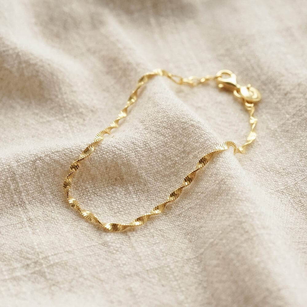 Daisy London 18ct Gold Plate Helix Twisted Chain Bracelet image 2