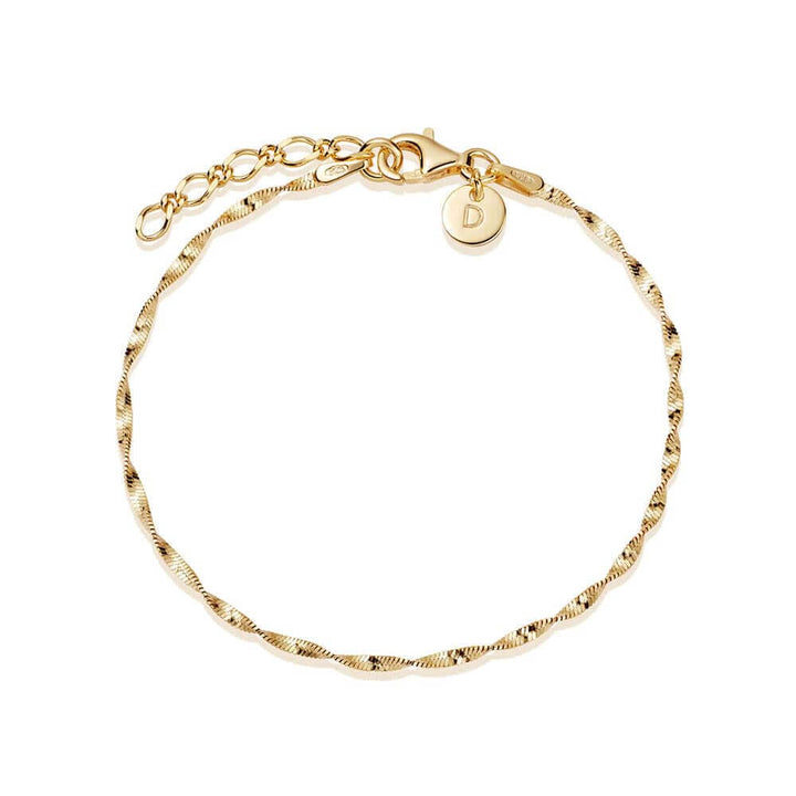 Daisy London 18ct Gold Plate Helix Twisted Chain Bracelet image