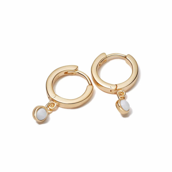 Daisy London 18ct Gold Plate Howlite Healing Huggie Hoops - MococoDaisy LondonHE3006_GP5056104108970Earrings