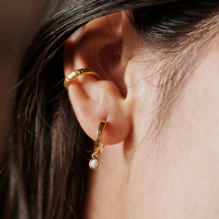 Daisy London 18ct Gold Plate Howlite Healing Huggie Hoops - MococoDaisy LondonHE3006_GP5056104108970Earrings
