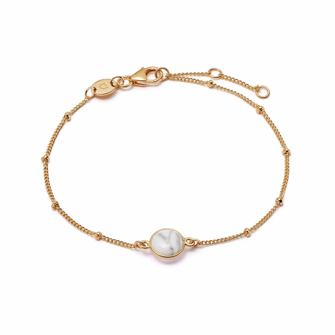 Daisy London 18ct Gold Plate Howlite Healing Stone Bracelet - MococoDaisy LondonHBR1006_GP5056104103289Bracelets