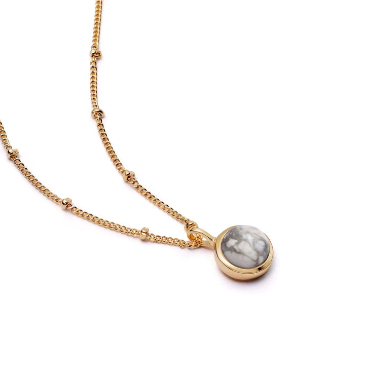 Daisy London 18ct Gold Plate Howlite Healing Stone Necklace - MococoDaisy LondonHN1006_GP5056104103630Necklaces