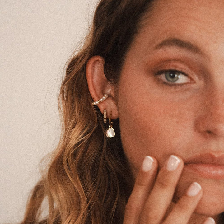 Daisy London 18ct Gold Plate Isla Mother of Pearl Earrings - MococoDaisy LondonSE04_GP5056104104514Earrings