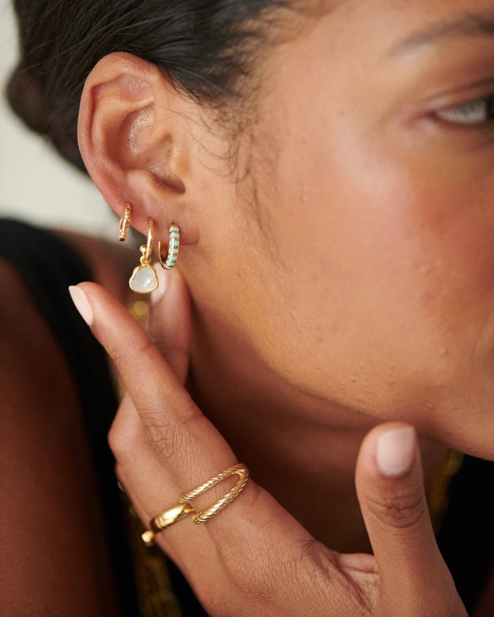 Daisy London 18ct Gold Plate Isla Mother of Pearl Earrings - MococoDaisy LondonSE04_GP5056104104514Earrings