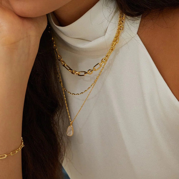 Daisy London 18ct Gold Plate Isla Mother of Pearl Necklace - MococoDaisy LondonSN05_GP5056104104699Necklaces
