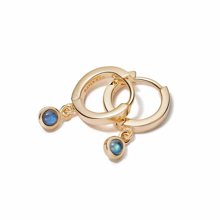 Daisy London 18ct Gold Plate Labradorite Healing Huggie Hoops - MococoDaisy LondonHE3007_GP5056104108994Earrings