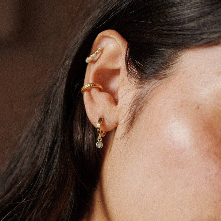 Daisy London 18ct Gold Plate Labradorite Healing Huggie Hoops - MococoDaisy LondonHE3007_GP5056104108994Earrings