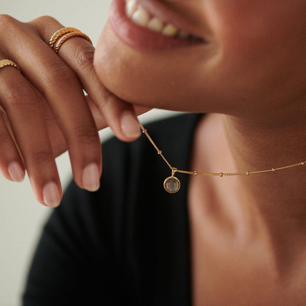 Daisy London 18ct Gold Plate Labradorite Healing Necklace - MococoDaisy LondonHN1007_GP5056104103647Necklaces