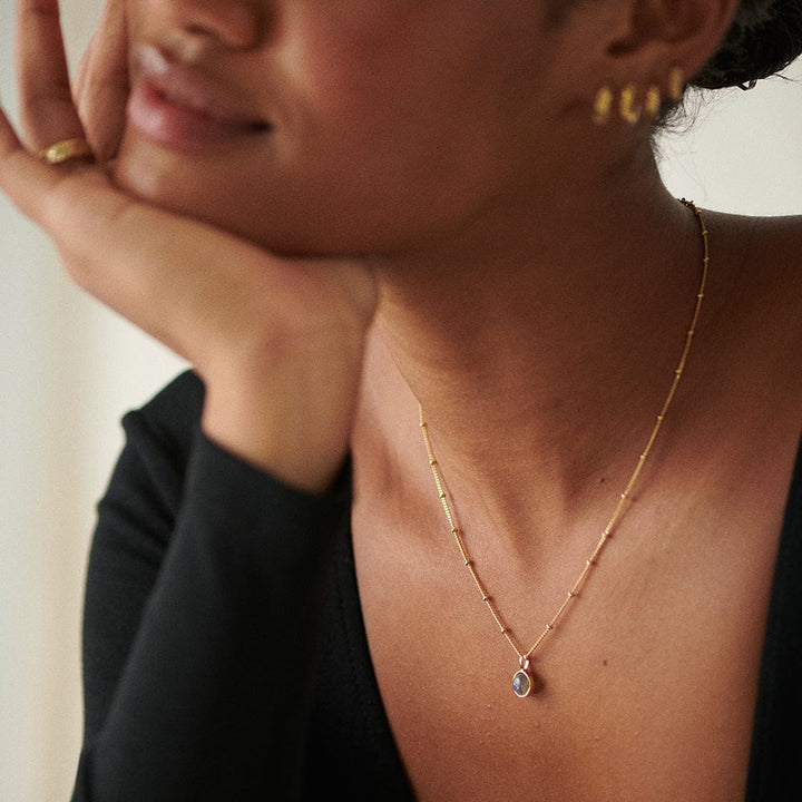 Daisy London 18ct Gold Plate Labradorite Healing Necklace - MococoDaisy LondonHN1007_GP5056104103647Necklaces