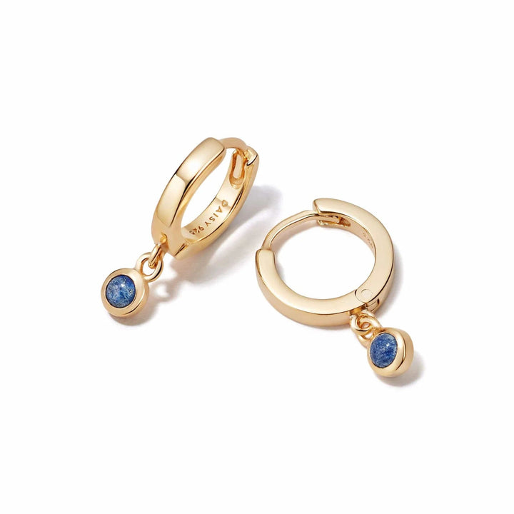 Daisy London 18ct Gold Plate Lapis Healing Huggie Hoops - MococoDaisy LondonHE3004_GP5056104108932Earrings