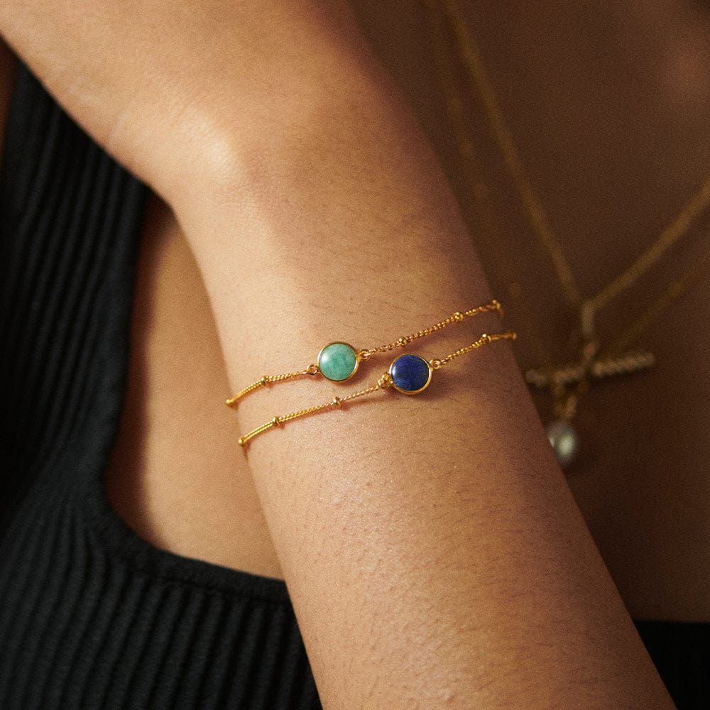 Daisy London 18ct Gold Plate Lapis Healing Stone Bracelet - MococoDaisy LondonHBR1004_GP5056104103265Bracelets