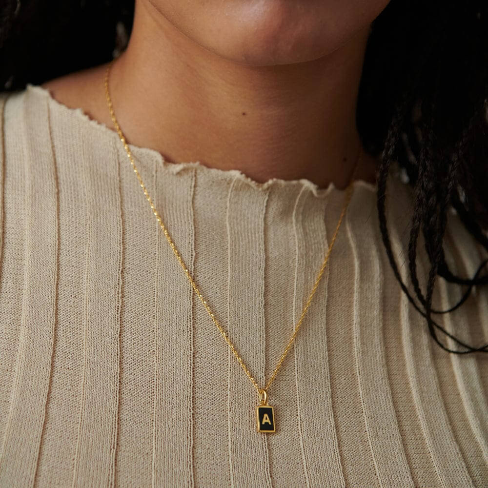 Daisy London 18ct Gold Plate Letter A Personalised Initial Necklace - MococoDaisy LondonBETA_GPNecklaces