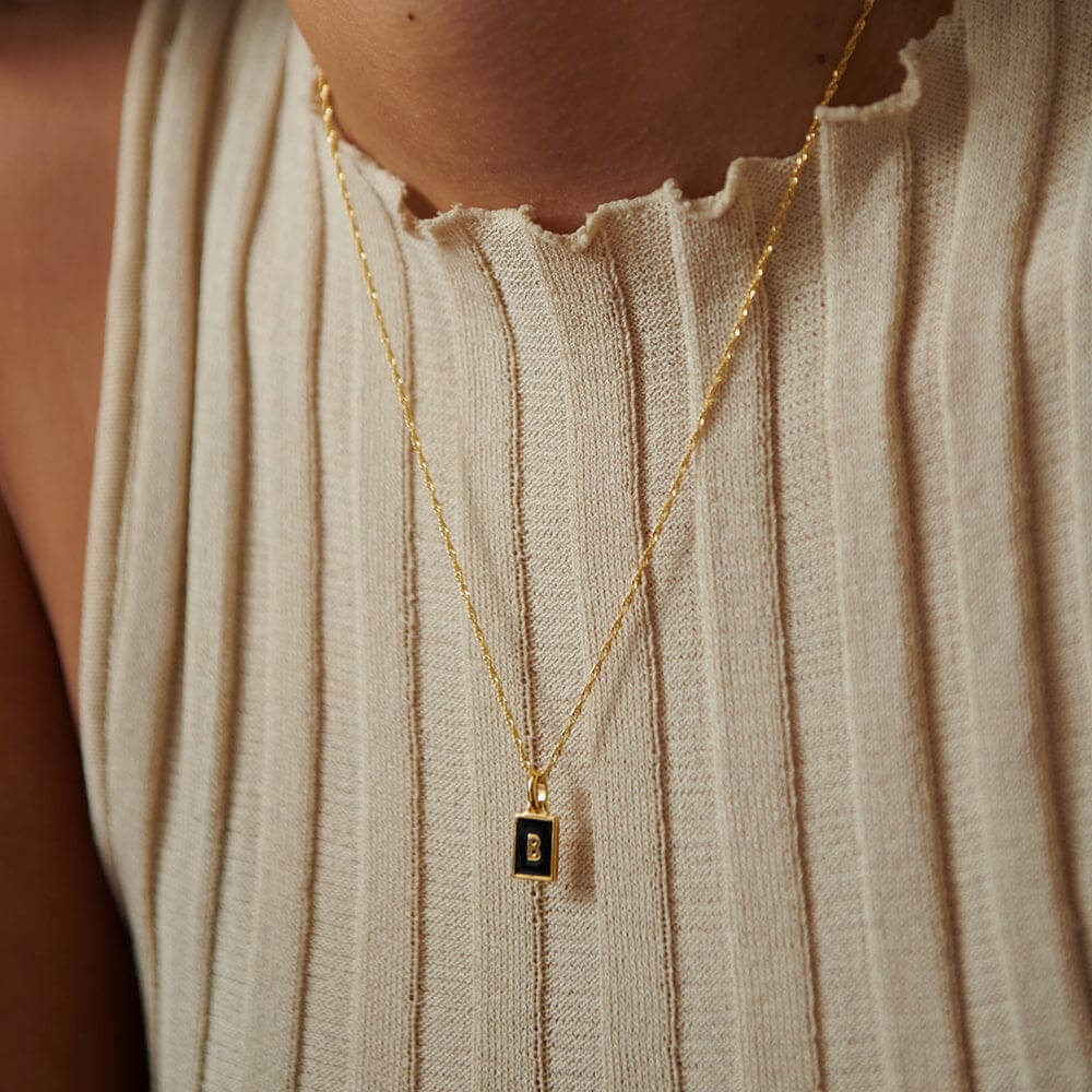 Daisy London 18ct Gold Plate Letter B Personalised Initial Necklace - MococoDaisy LondonBETB_GPNecklaces