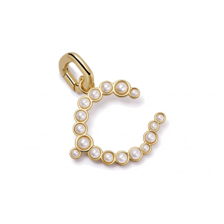Daisy London 18ct Gold Plate Letter C Pearl Initial Charm Pendant - MococoDaisy LondonPBN_CCharms & Pendants
