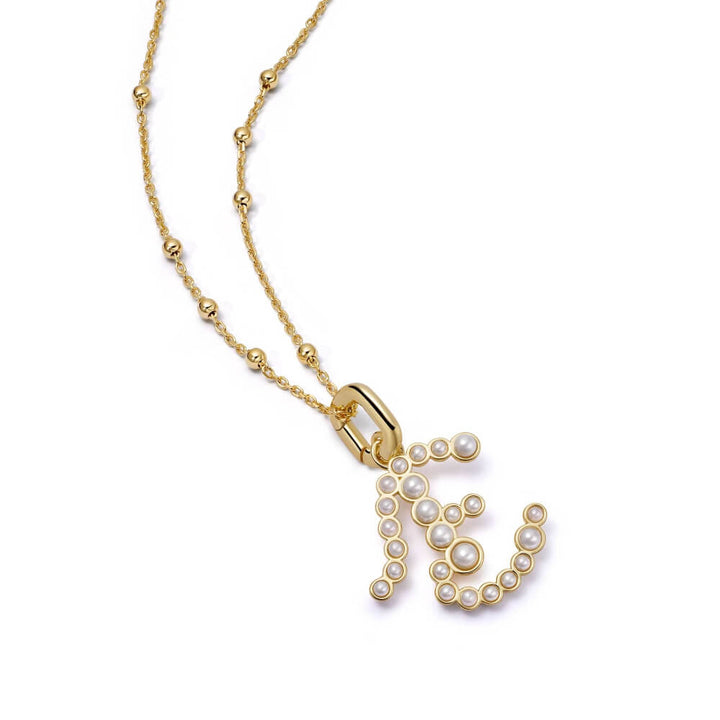 Daisy London 18ct Gold Plate Letter E Pearl Initial Charm Necklace - MococoDaisy LondonBN_ENecklaces