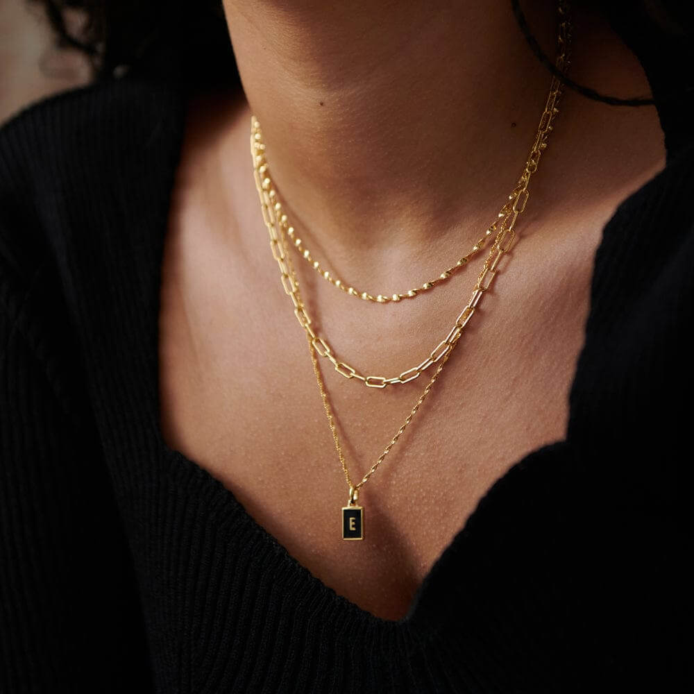 Daisy London 18ct Gold Plate Letter E Personalised Initial Necklace - MococoDaisy LondonBETE_GPNecklaces