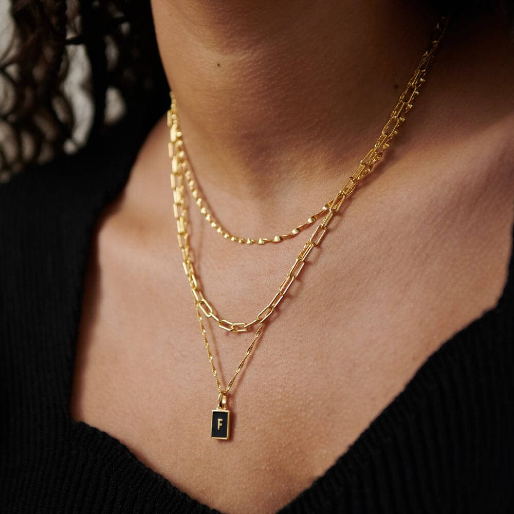 Daisy London 18ct Gold Plate Letter F Personalised Initial Necklace - MococoDaisy LondonBETF_GPNecklaces