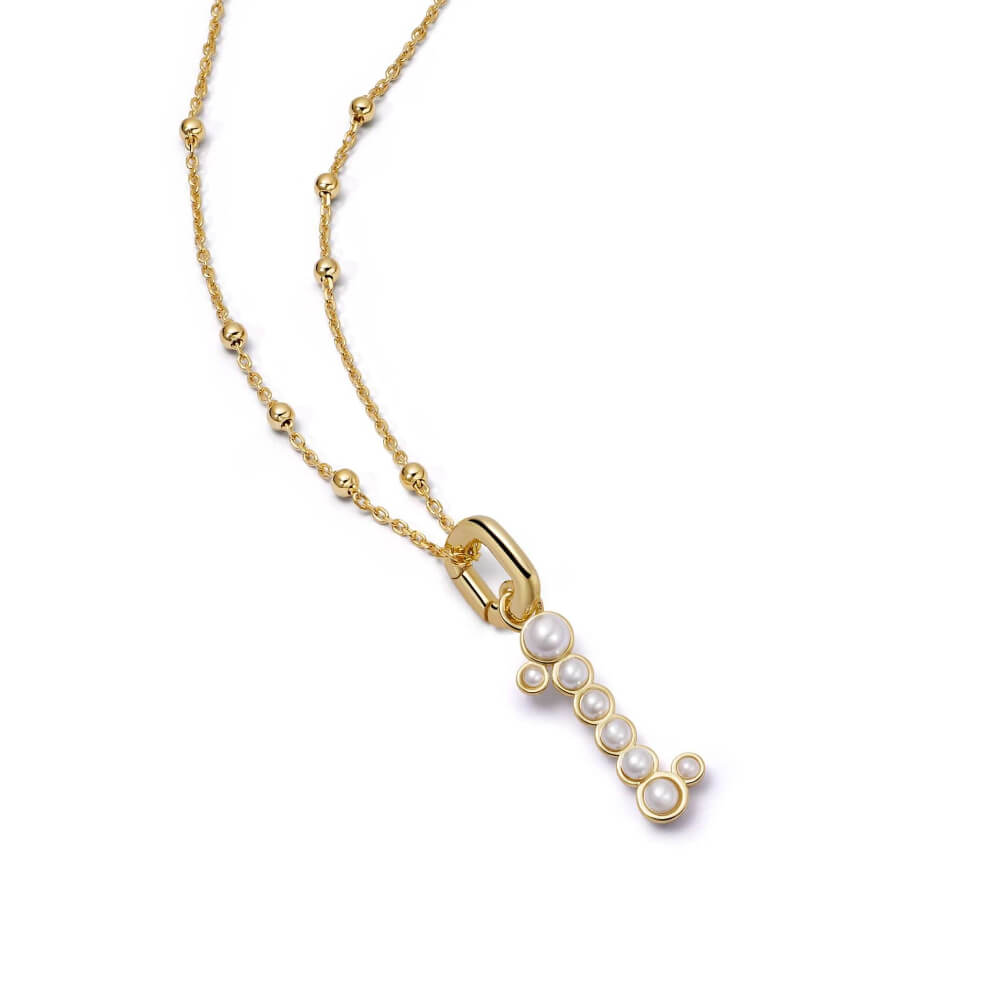Daisy London 18ct Gold Plate Letter I Pearl Initial Charm Necklace - MococoDaisy LondonBN_INecklaces