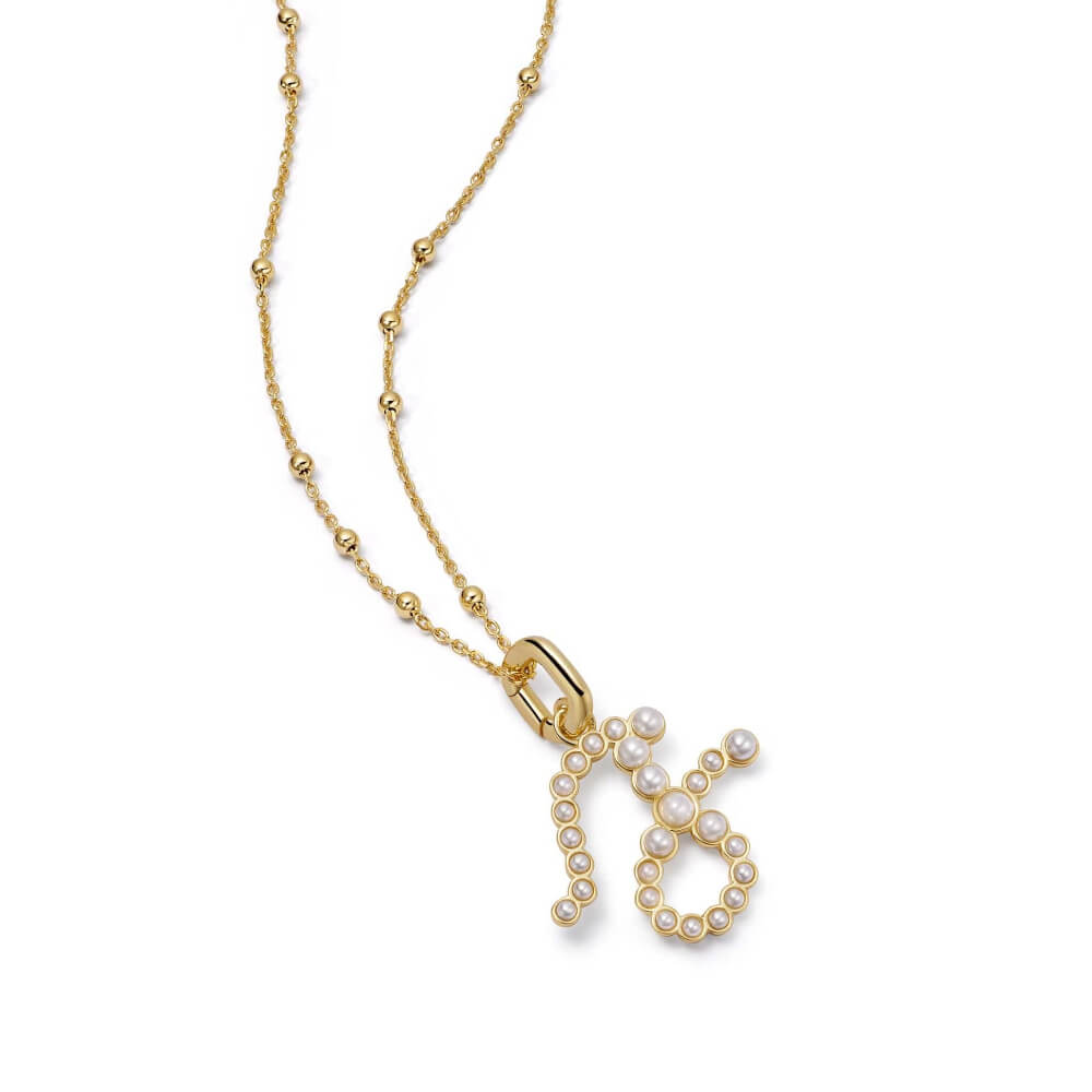 Daisy London 18ct Gold Plate Letter J Pearl Initial Charm Necklace - MococoDaisy LondonBN_JNecklaces