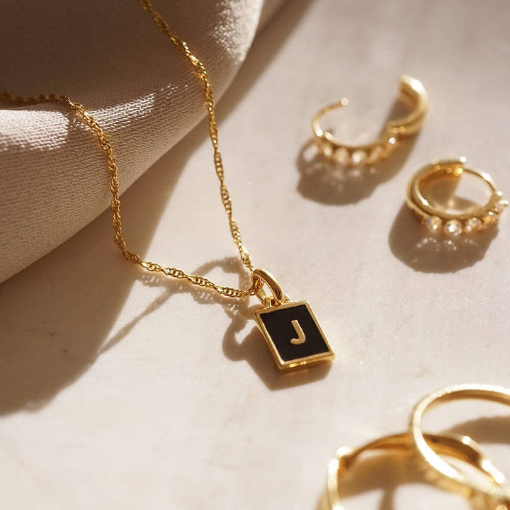 Daisy London 18ct Gold Plate Letter J Personalised Initial Necklace - MococoDaisy LondonBETJ_GPNecklaces