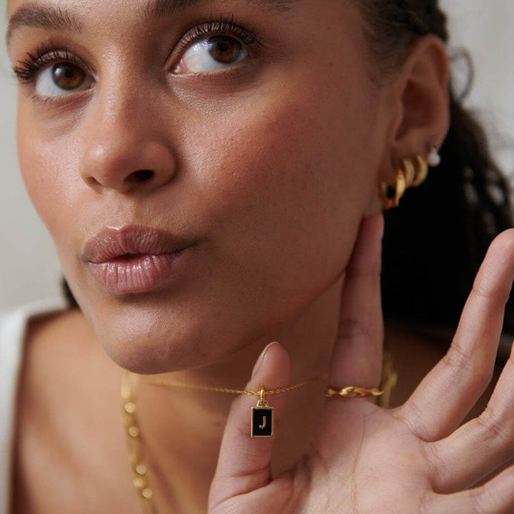 Daisy London 18ct Gold Plate Letter J Personalised Initial Necklace - MococoDaisy LondonBETJ_GPNecklaces