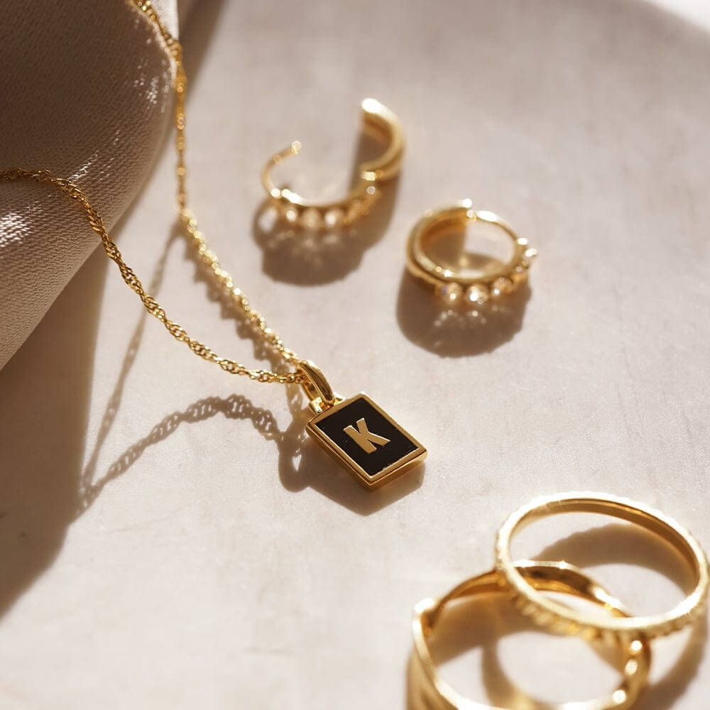Daisy London 18ct Gold Plate Letter K Personalised Initial Necklace - MococoDaisy LondonBETK_GPNecklaces