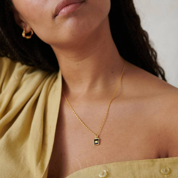 Daisy London 18ct Gold Plate Letter M Personalised Initial Necklace - MococoDaisy LondonBETM_GPNecklaces