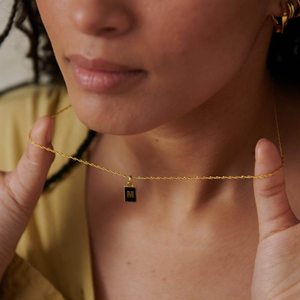Daisy London 18ct Gold Plate Letter M Personalised Initial Necklace - MococoDaisy LondonBETM_GPNecklaces