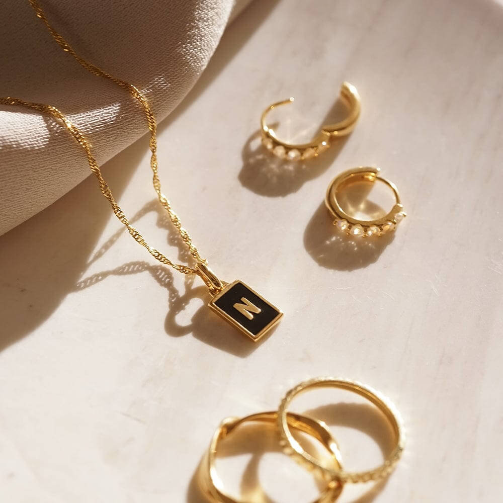 Daisy London 18ct Gold Plate Letter N Personalised Initial Necklace - MococoDaisy LondonBETN_GPNecklaces