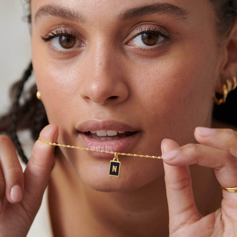 Daisy London 18ct Gold Plate Letter N Personalised Initial Necklace - MococoDaisy LondonBETN_GPNecklaces