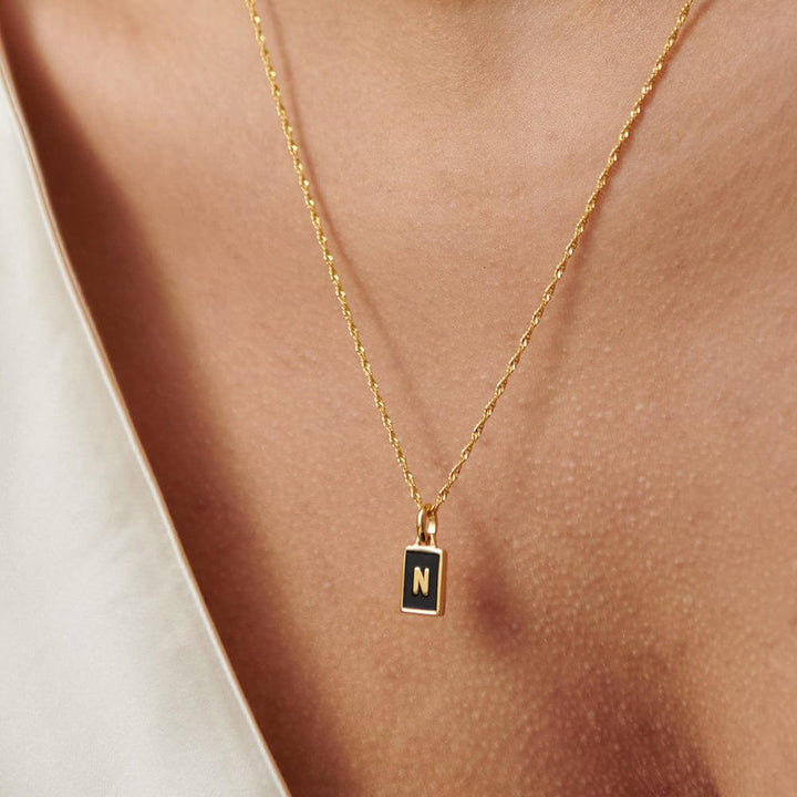 Daisy London 18ct Gold Plate Letter N Personalised Initial Necklace - MococoDaisy LondonBETN_GPNecklaces