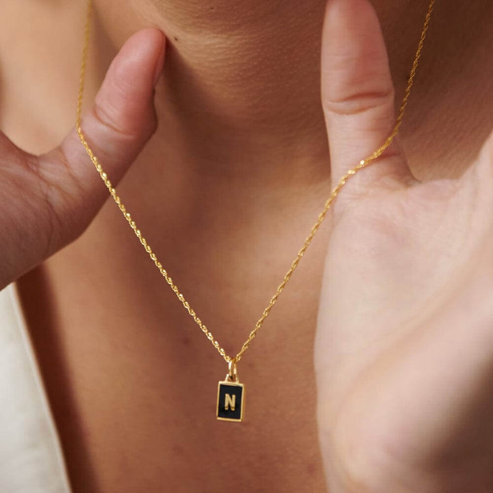 Daisy London 18ct Gold Plate Letter N Personalised Initial Necklace - MococoDaisy LondonBETN_GPNecklaces