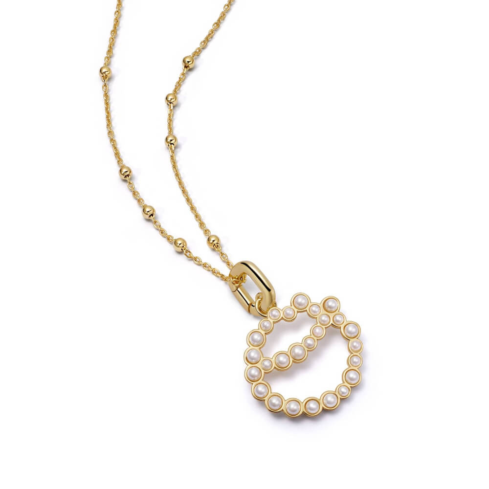 Daisy London 18ct Gold Plate Letter O Pearl Initial Charm Necklace - MococoDaisy LondonBN_ONecklaces
