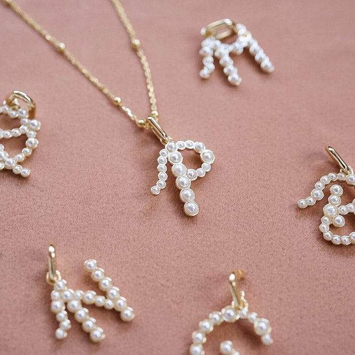 Daisy London 18ct Gold Plate Letter P Pearl Initial Charm Necklace - MococoDaisy LondonBN_PNecklaces