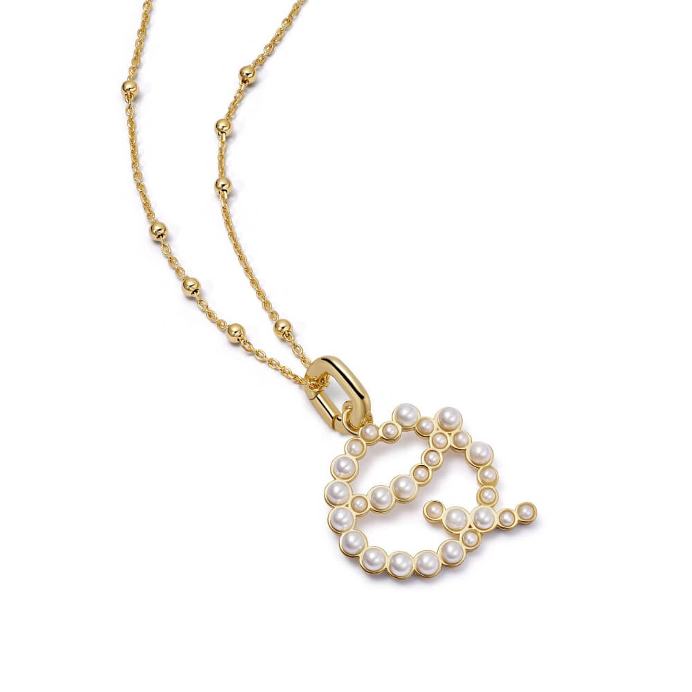 Daisy London 18ct Gold Plate Letter Q Pearl Initial Charm Necklace - MococoDaisy LondonBN_QNecklaces