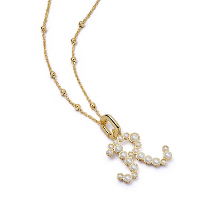 Daisy London 18ct Gold Plate Letter R Pearl Initial Charm Necklace - MococoDaisy LondonBN_RNecklaces