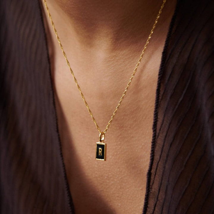 Daisy London 18ct Gold Plate Letter R Personalised Initial Necklace - MococoDaisy LondonBETR_GPNecklaces