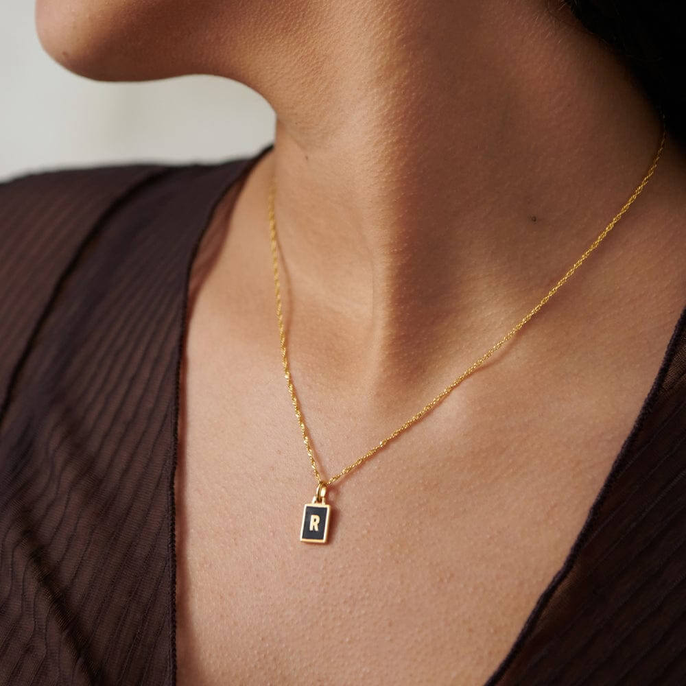 Daisy London 18ct Gold Plate Letter R Personalised Initial Necklace - MococoDaisy LondonBETR_GPNecklaces