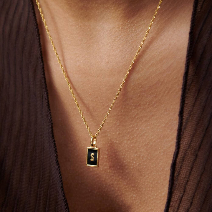 Daisy London 18ct Gold Plate Letter S Personalised Initial Necklace - MococoDaisy LondonBETS_GPNecklaces