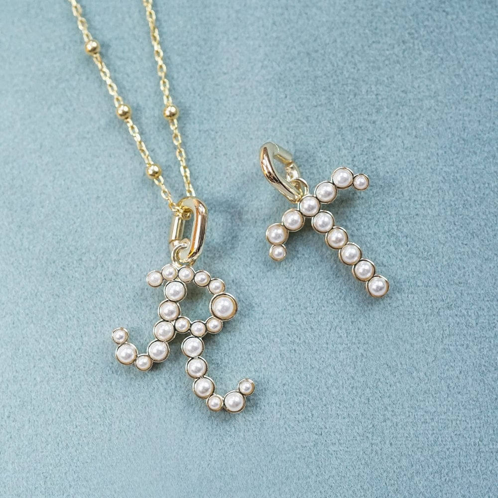 Daisy London 18ct Gold Plate Letter T Pearl Initial Charm Necklace - MococoDaisy LondonBN_TNecklaces