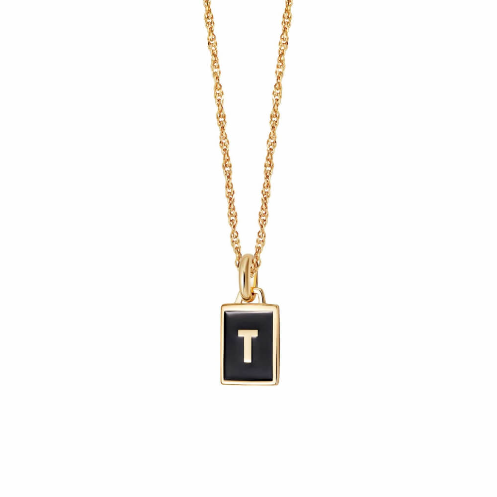 Daisy London 18ct Gold Plate Letter T Personalised Initial Necklace - MococoDaisy LondonBETT_GPNecklaces
