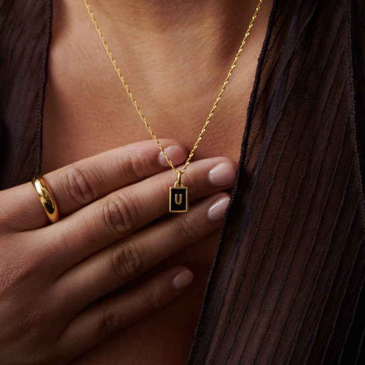Daisy London 18ct Gold Plate Letter U Personalised Initial Necklace - MococoDaisy LondonBETU_GPNecklaces