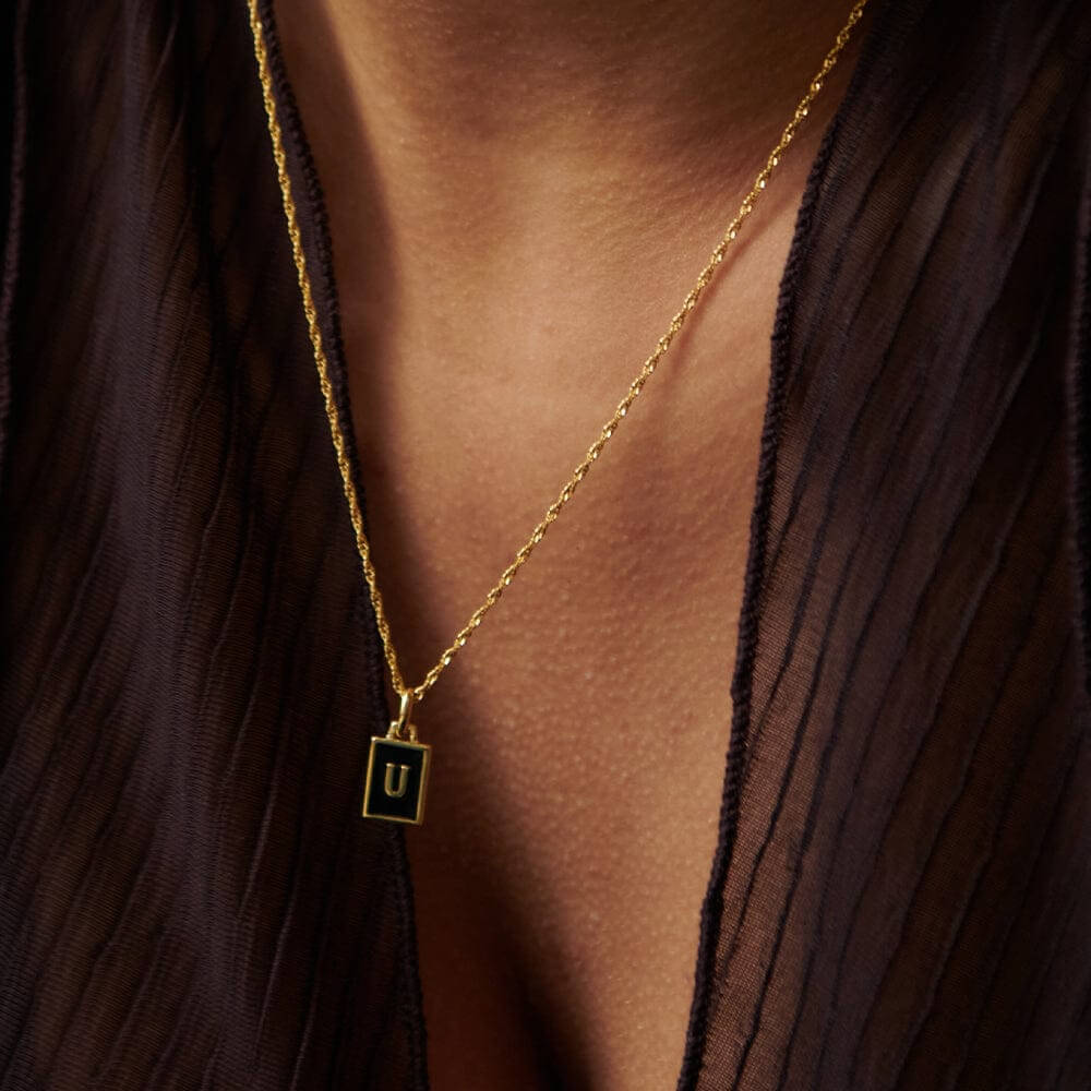 Daisy London 18ct Gold Plate Letter U Personalised Initial Necklace - MococoDaisy LondonBETU_GPNecklaces